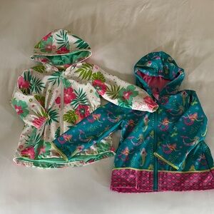 Kids Floral and Mermaid Rain Jackets Set 4t